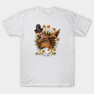 Dabbing Turkey Thanksgiving Day Funny Dab T-Shirt